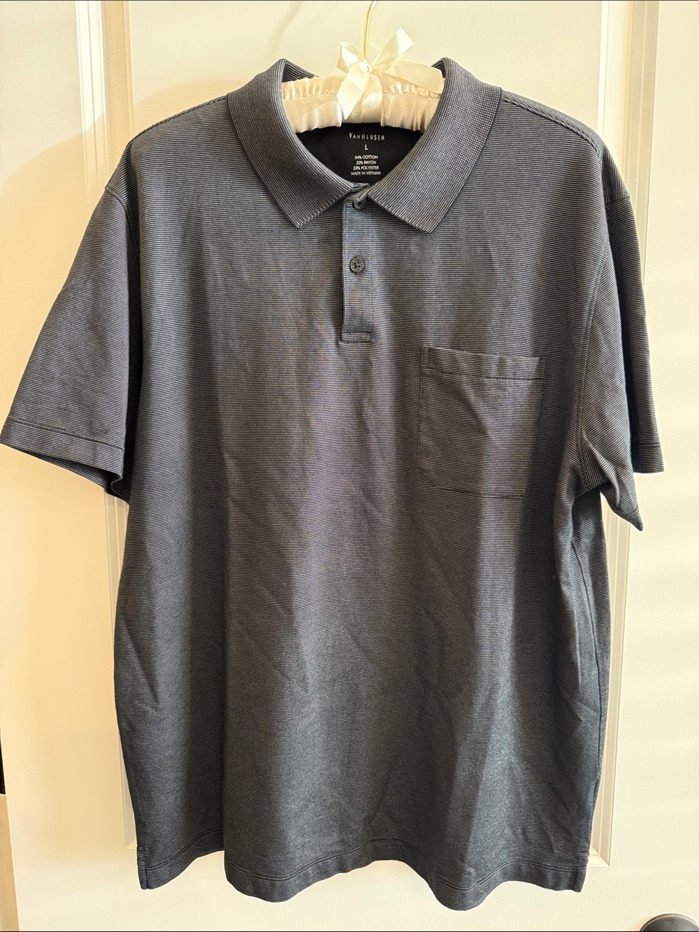 Van Heusen Men's Short-Sleeve Polo Shirt - Charcoal Gray